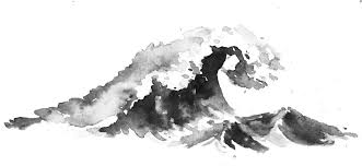 Black And White Watercolor Painting Wave Work Surf Art Colorful Art Beach Tattoo