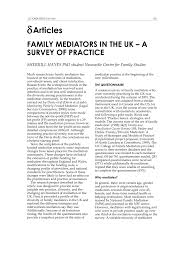 How to become a mediator. Pdf Family Mediators In The Uk A Survey Of Practice