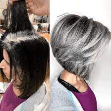 Mind Blowing Hair Transformation Before After Photos Gallery Grey Hair Transformation Blending Gray Hair Hair Transformation