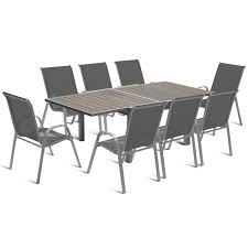 > ensemble table et chaises de jardin. Table De Jardin Extensible Avec Rallonge Et 8 Chaises Empilables Id Market