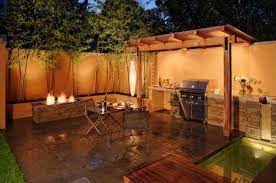 15 Dramatic Landscape Lighting Ideas Home Design Lover Backyard Barbecue Design Patio Design Outdoor Grill Area