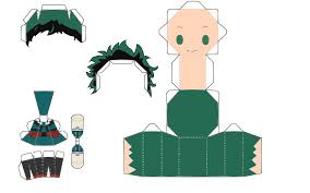 Deku Chibi Papercraft Template By Julietruth On Deviantart Anime Paper Anime Crafts Paper Doll Template