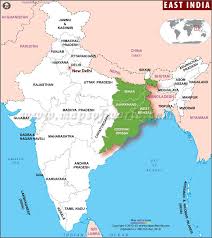 Map Showing The Eastindia States West Bengal Odisha Bihar And Jharkhand India Map North India South India