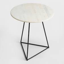 White Marble And Metal Round Accent Table By World Market Marble Accent Table Metal Accent Table Round Accent Table