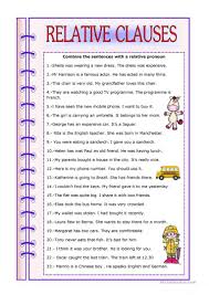 relative clauses worksheet free esl printable worksheets