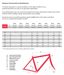 Road Bike Sizes Online Charts Collection