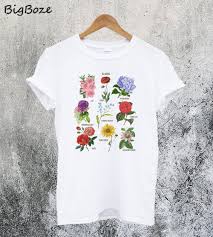 Blooms Botanical Flower Floral Chart T Shirt