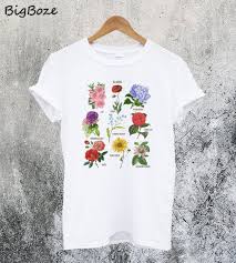 blooms botanical flower floral chart t shirt