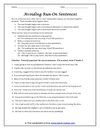 Run on sentences usually occur when the writer does not put a period to signal the end of a complete thought. 32 Run On Sentence Practice Worksheet Worksheet Resource Plans