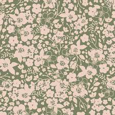 Forget Me Not In Olive From Harvest Fabric Collection By Hawthorne Threads Flower Silhouette Floral Prints Printing On Fabric