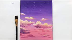 How to paint clouds | acrylic landscape painting lesson. Acrylic Painting Easy Step By Step Pink Yellow Clouds Easy Painting Tutorial Youtube