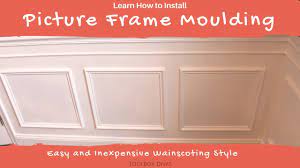 Chair rail picture frame molding, lower portion or a room picture frames. How To Install Picture Frame Wainscoting Moulding Youtube
