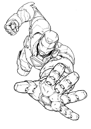 In one printable, he's touting his iconic move with the repulsor in his right hand. Ironman Coloring Sheets