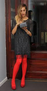 Black Dress Red Stockings Red Shoes Red Nails And Lips From Style Pepper Outfit Black Red Shoes Stockings Stroempe Fab Fashion Fashion Red Dress