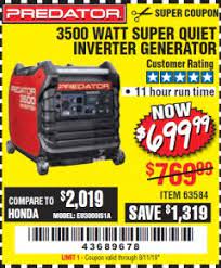 Predator generator 3500 coupon can offer you many choices to save money thanks to 23 active results. Harbor Freight Tools Coupon Database Free Coupons 25 Percent Off Coupons Toolbox Coupons Predator 3500 Watt Super Quiet Inverter Generator