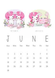 Free Printable 2019 Zodiac Sign Kawaii Unicorn Calendar The Cottage Market Kawaii Unicorn Zodiac Signs 2018 Zodiac