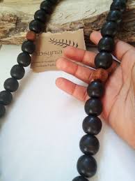 Mens Black Wood Beaded African Necklace The Waseyu No 7 Wood Necklace Men African Necklace Wood Bead Necklace