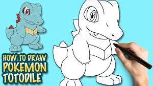 How To Draw Pokemon Totodile Easy Step By Step Drawing Lessons For Kids Drawing Lessons For Kids Pokemon Drawings Drawing Lessons