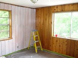 Just A Touch Of Gray Living Room Reveal White Washed Wood Paneling White Wash Walls White Paneling