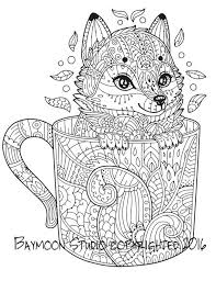 You might also be interested in coloring. Fox In Coffee Mug Coloring Page Fox Coloring Page Dolphin Coloring Pages Coloring Pages