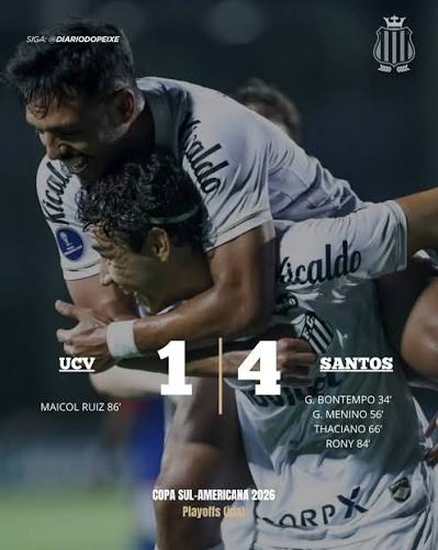 Site Di&aacute;rio do Peixe | Santos goleia a UCV por 4 a 1 na Venezuela e encaminha a classifica&ccedil;&atilde;o para as oitavas de final da Copa Sul-Americana. Gabriel Bontempo,... | Instagram