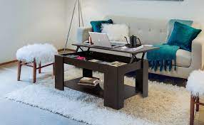 Amazon Com Super Deal Lift Top Coffee Table W Hidden Compartment And Storage Shelves Pop Up Storage Cocktail Table Home Kitchen
