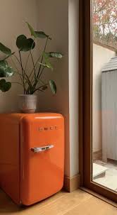 Orange Mini Fridge In 2020 Interior Home Cheap Home Decor