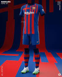 Watch the official 2020/21 fc barcelona squad presentation ahead of the upcoming la liga season. Revolutionary Design Leaked Nike Fc Barcelona 21 22 Home Kit Render Footy Headlines