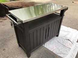 It does take a little time to assemble this unit because. Amazon Com Keter Unity Xl Indoor Outdoor Entertainment Bbq Storage Table X2f Prep Station X2f Serving Cart Wi Bbq Storage Outdoor Cabinet Patio Kitchen