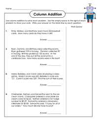 Column Addition Word Problems Kidspressmagazine Com Word Problems Addition Word Problems Column Addition
