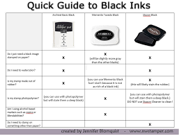 black ink comparison chart stampin up card making tips