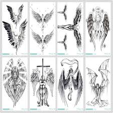 Cross tattoos are among the most versatile tattoo symbols out there today. Rocooart Sketch Angel Fake Tattoo Cross Wings Large Taty Men Temporary Tattoo Sticker For Body Art Tatouage Temporaire Female Temporary Tattoos Aliexpress