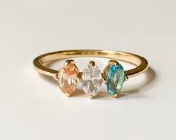 6 Gemstones Birthstone Mother S Stacking Ring Set 6 Etsy In 2020 Birthstone Jewelry Mothers Unique Mothers Rings Custom Birthstone Ring