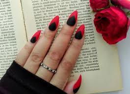 Matte Red And Black Stiletto Nails George S Blog About 99% of these are artificial fingernails, 0% are stickers & decals.