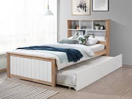 Youth bedroom sets with trundle. Myer Natural White Single Bed With Trundle Bookshelf B2c Furniture