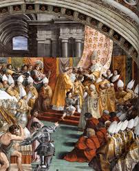 Coronation of charlemagne, rome, december 25 jean fouquet, painting, 1460. Charlemagne Crowned Imperator Romanorum By Pope Leo Iii On 25 December 800 Italian Art Society