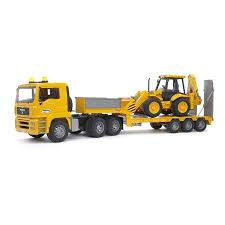 Bruder Toys Man Tga Low Loader Truck With Jcb Backhoe Loader On Trailer 02776 Walmart Com Backhoe Loader Backhoe Trucks