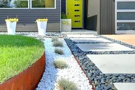 Image Result For Black And White Rocks In Garden Front Yard Landscaping Design Modern Landscaping Backyard Landscaping