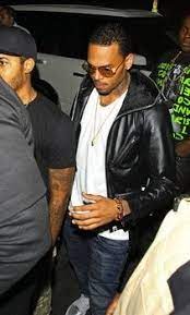 Chris Brown Wearing Bape Shark Riders Leather Jacket Leather Jacket Bape Bape Shark