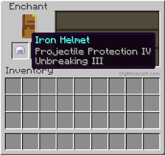 Each enchantment has a name and id value assigned to it. How To Make An Enchanted Iron Helmet In Minecraft