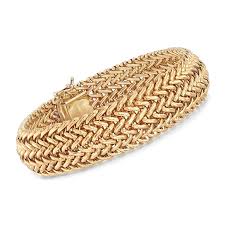 Over 1 million star spangled ways to save! Ross Simons Italian 14kt Yellow Gold Woven Link Bracelet Antique Gold Bracelet Queen Jewelry Sterling Silver Diamond Bracelets