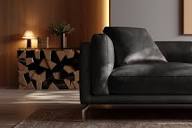 Valencia Zadar Leather Wide Seats Sofa, Black Color