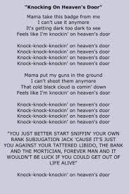 Guns N Roses Knocking On Heaven S Door Great Song Lyrics Love Songs Lyrics Lyrics