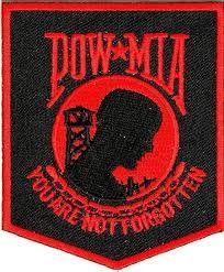 Pow Mia Black Red Crest Military Never Forgotten Embroidered Etsy Embroidered Patches Biker Vest Patches Pow Mia