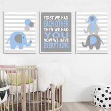 Check spelling or type a new query. Modern Elephant Nursery Wall Pictures Decor Baby Boy Canvas Art Funny Quote Posters Blue And Gray Prints Painting For Kids Room Painting Calligraphy Aliexpress