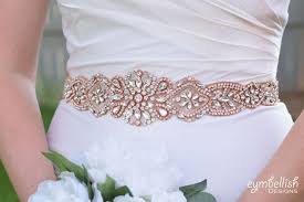 Stunning Large Rose Gold Gold Bridal Belt Featuring A Wide Rose Gold Applique Center On A Sat Rose Gold Wedding Accessories Bridal Belt Rose Gold Wedding Dress