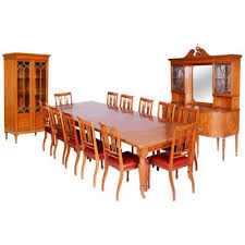 They can be square, rectangular, round, oval, hexagonal, octagonal and triangular. 19th Century British Satin Wood Dining Room Set With 12 Chairs From Maple Co For Sale At Pamono