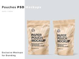 Download Kraft Paper Stand Up Pouches Mockups In 2020 Paper Stand Bottle Mockup Branding Design Packaging PSD Mockup Templates