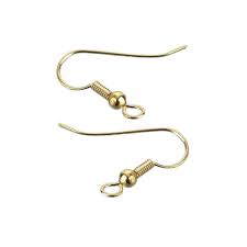 Laiton sans nickel doré à l'or fin 24 carats. Lot De 5 Paires De Boucle D Oreilles Forme Crochet En Dore Haut 19 Mm Sans