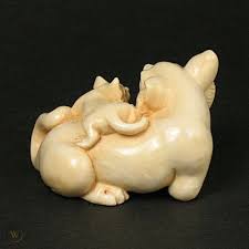 $1,436 sale price 52% off. Antique Japanese Netsuke 2 Cats Figurine Sale N3188 141602499